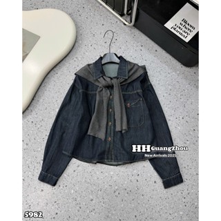 áo sơ mi nữ kiểu,áo công sở nữ,sơ mi bò kèm khăn len 3 màu xịn sò hot trend dễ thương cute UD38