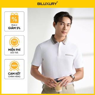 [Hàng mới 2025] Áo Polo Nam Trắng 9APCT513TRK Biluxury Cao Cấp Chống Nhăn Bền Màu