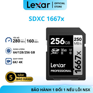 Thẻ nhớ máy ảnh/máy quay Lexar 1667x SDXC UHS-II Professional 64GB/ 128GB/ 256GB, tốc độ đọc 250Mb/s