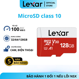Thẻ nhớ MicroSD Lexar 32GB/ 64GB/128GB class 10, tốc độ 100MB/s, kèm Adapter, dùng cho camera, điện thoại, BH 5 năm
