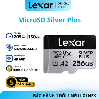 Thẻ nhớ microSD Lexar Silver Plus 128GB/ 256GB/ 512GB U3 A2 cao cấp, tốc độ đọc 205Mb/s, BH 5 năm