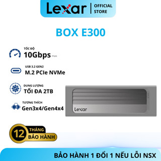  Box SSD Lexar E300 M.2 Nvme Enclosure hỗ trợ USB 3.2 Gen 2 Tốc độ cao 10Gbps Bảo hành chính hãng 12 tháng 