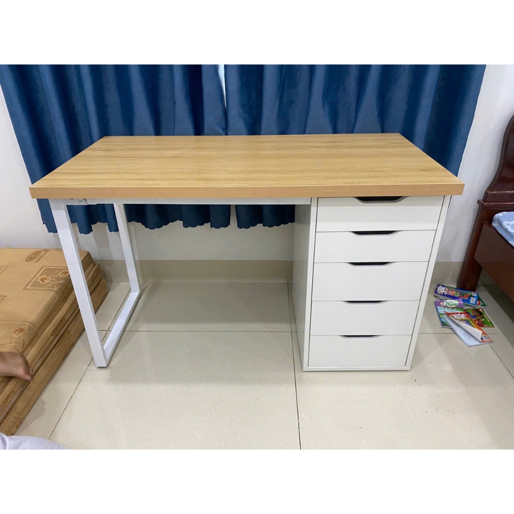 ( CỒNG KỀNH ĐI TỈNH) bàn ikea 5 ngăn kiểu gaming decor, kích thước 1m-1m6 gắn được arm chắc chắn không rung lắc | BigBuy360 - bigbuy360.vn