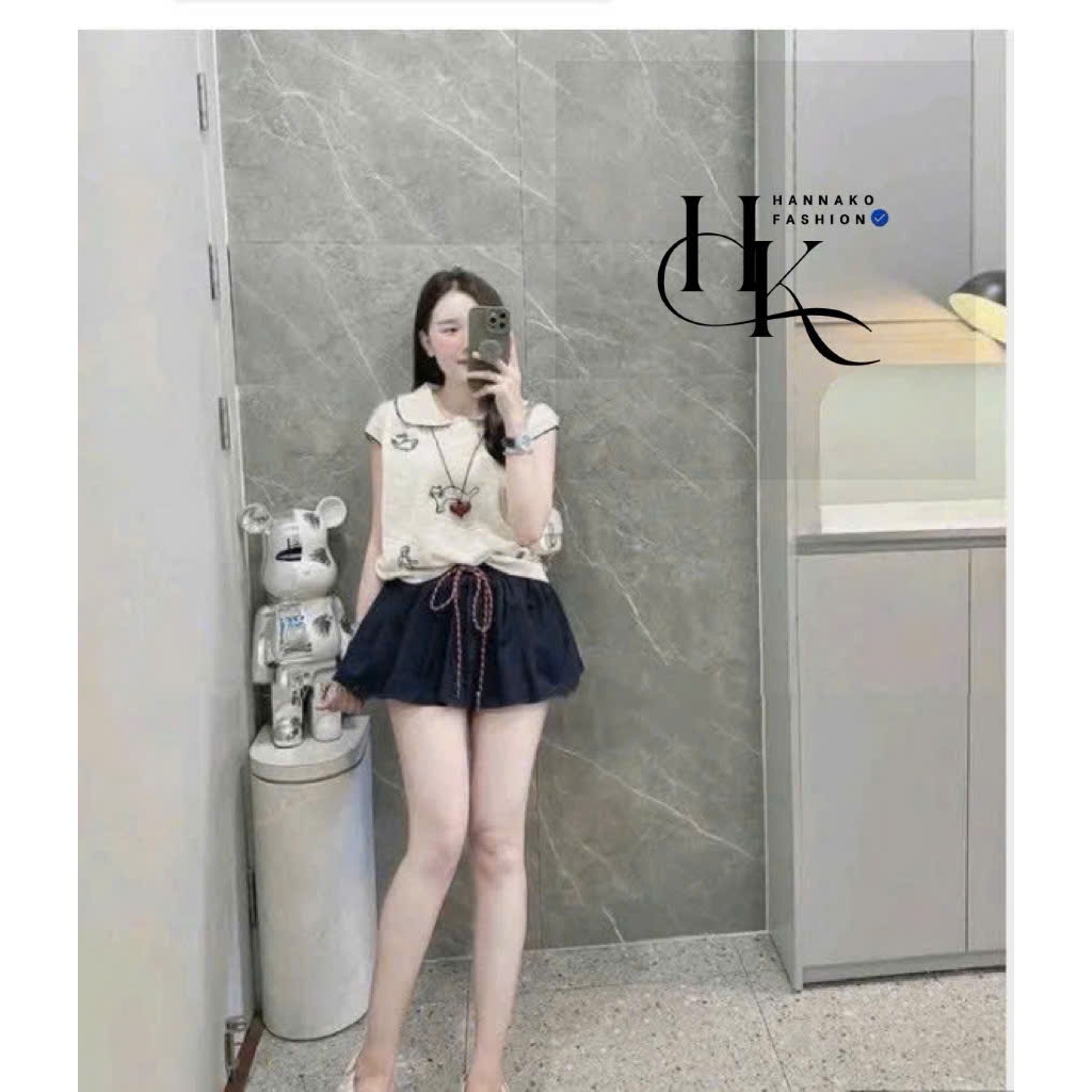 Chân váy xòe nữ chất Kaki ,chân váy cạp chun dây rút (có quần bảo hộ) Hannako 160 | BigBuy360 - bigbuy360.vn