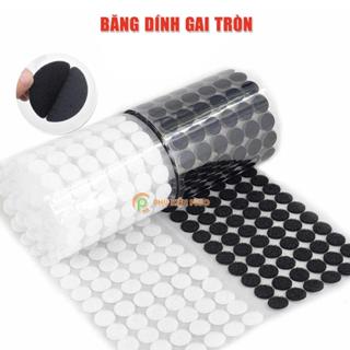 Băng dính gai Velcro tròn, khóa nhám có sẵn keo dán các loại đường kính 1.2cm 1.5cm 2cm