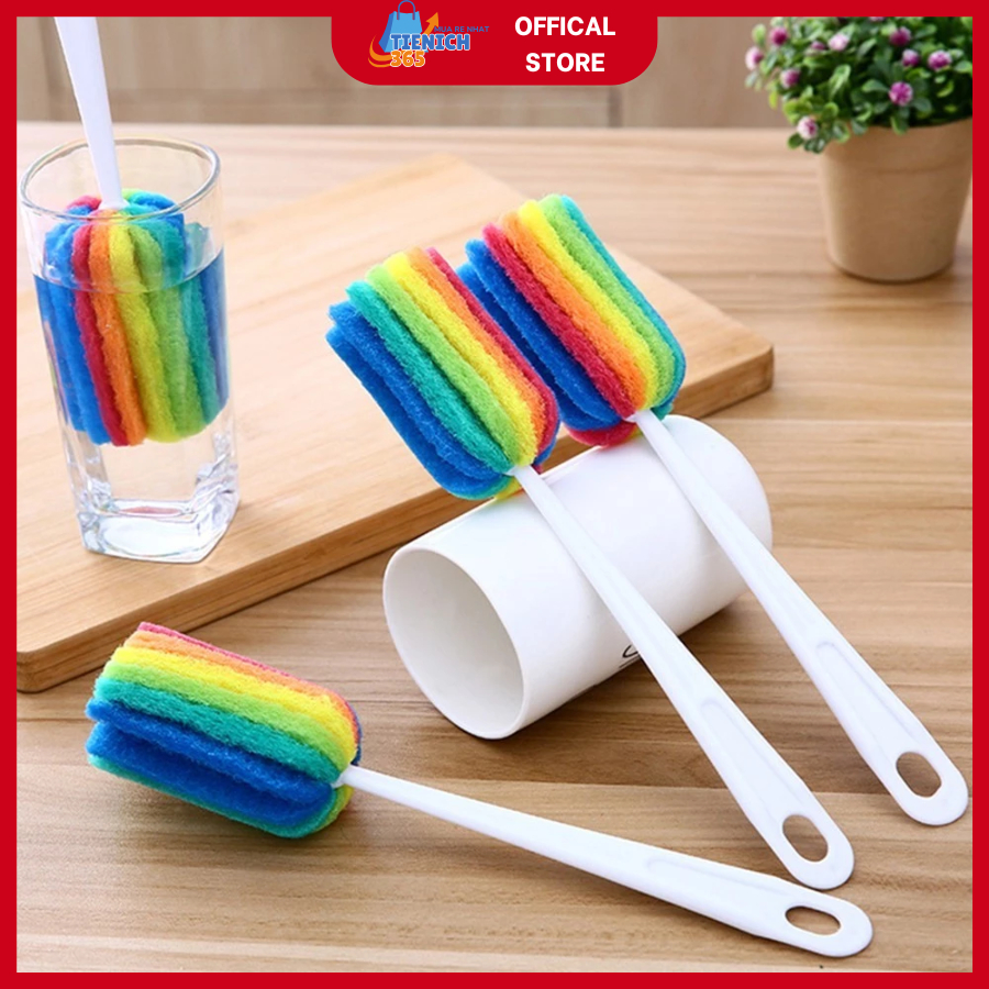 Cây Cọ Rửa Cốc Đa năng 7 Màu Dùng Cọ Rửa Cốc, Ly, Bình Giữ Nhiệt Hàng Chất Lượng