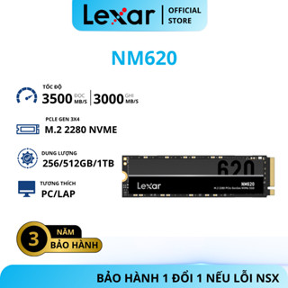 Ổ cứng SSD Lexar NM620 M.2 2280 Gen3x4 NVMe 256GB/ 512GB/ 1TB/ 2TB, Tốc độ đọc 3500Mb/s, Bảo hành chính hãng 3 năm