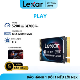 Ổ cứng SSD Lexar PLAY M.2 2230 Gen4x4 NVMe 1TB, Tốc độ đọc 5200Mb/s, Bảo hành chính hãng 3 năm