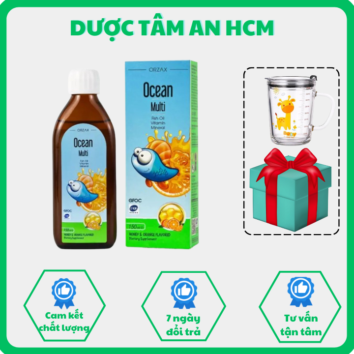 OCEAN MULTI FISH OIL - Bổ Sung Vitamin, Khoáng Chất - Giúp Bé Phát Triển Não Bộ - Chai 150ml