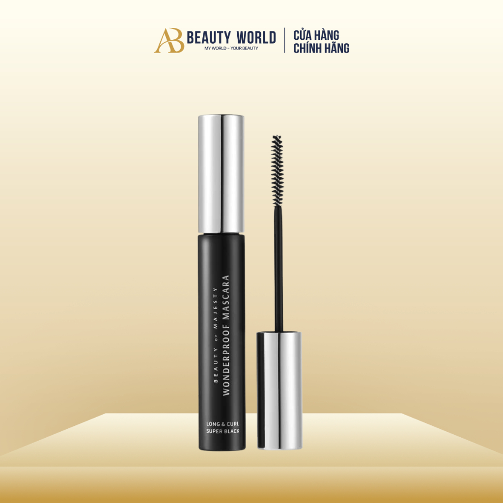 Mascara Giúp Cong Mi Bom Wonderproof Long & Curl Super Black AB BEAUTY WORLD