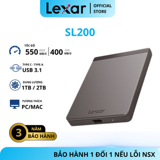  Ổ cứng di động Lexar SL200 Portable SSD 512GB  1TB  2TB tốc độ đọc 550Mb s BH chính hãng 3 năm 