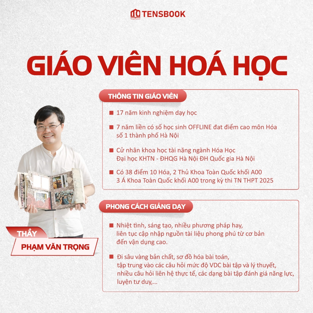 [TÁI BẢN 2026] Sách Tổng Ôn Toàn Diện Lý Thuyết Hóa Học 12 thầy Phạm Văn Trọng | BigBuy360 - bigbuy360.vn