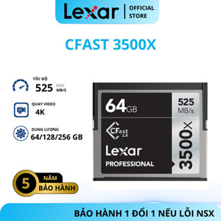 Thẻ nhớ máy ảnh/ máy quay Lexar CFast 3500x  64GB/ 128GB/ 256GB, quay video 4K, tốc độ đọc 525MB/s