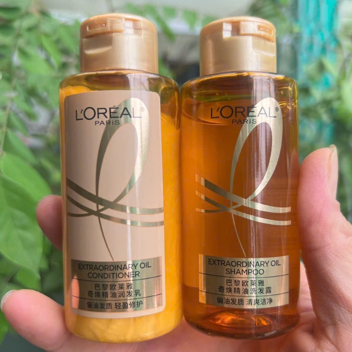   MINI 100ml  Dầu gội  dầu xả dưỡng tóc suôn mượt tóc cao cấp  Loreal  L'Oreal Paris Extraordinary Oil 