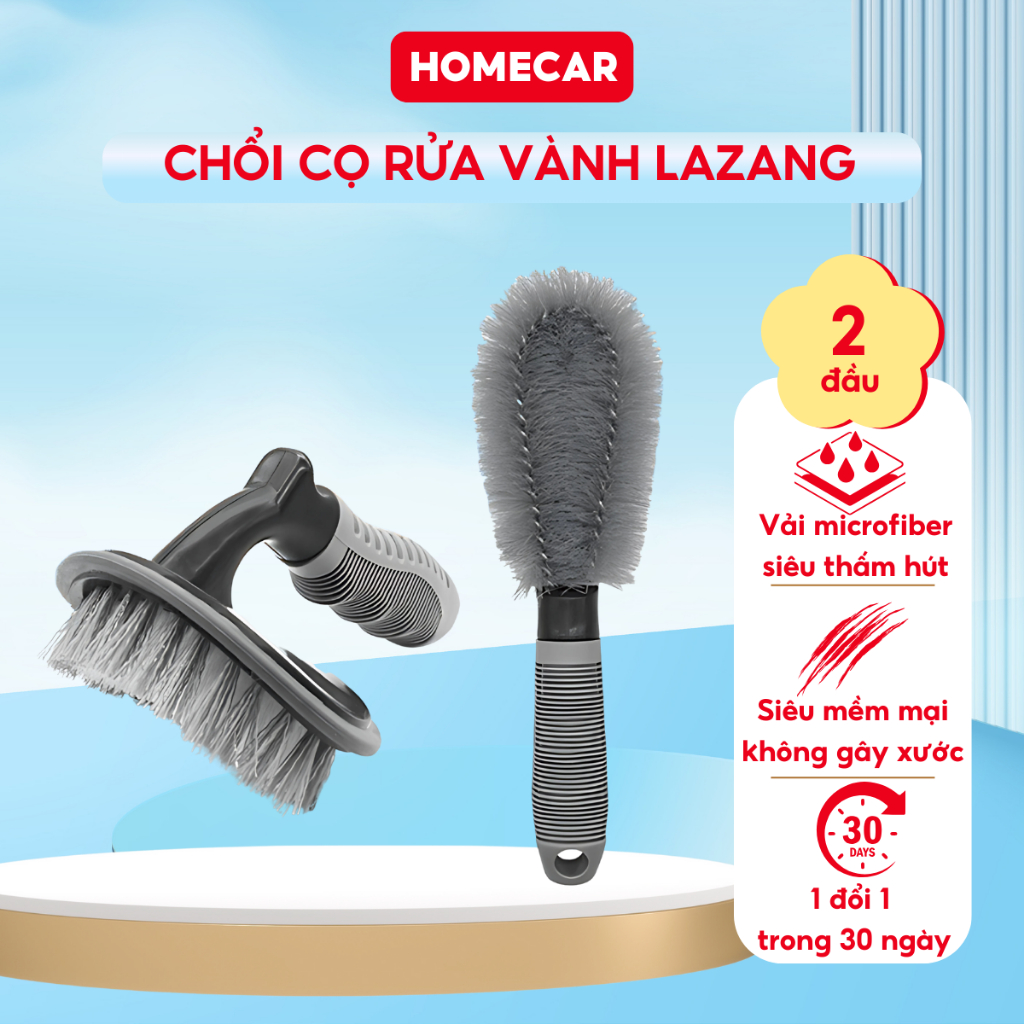 Chổi Cọ Vành Ô Tô Lông Mềm Dễ Sử Dụng Làm Sạch Lazang Mâm Xe
