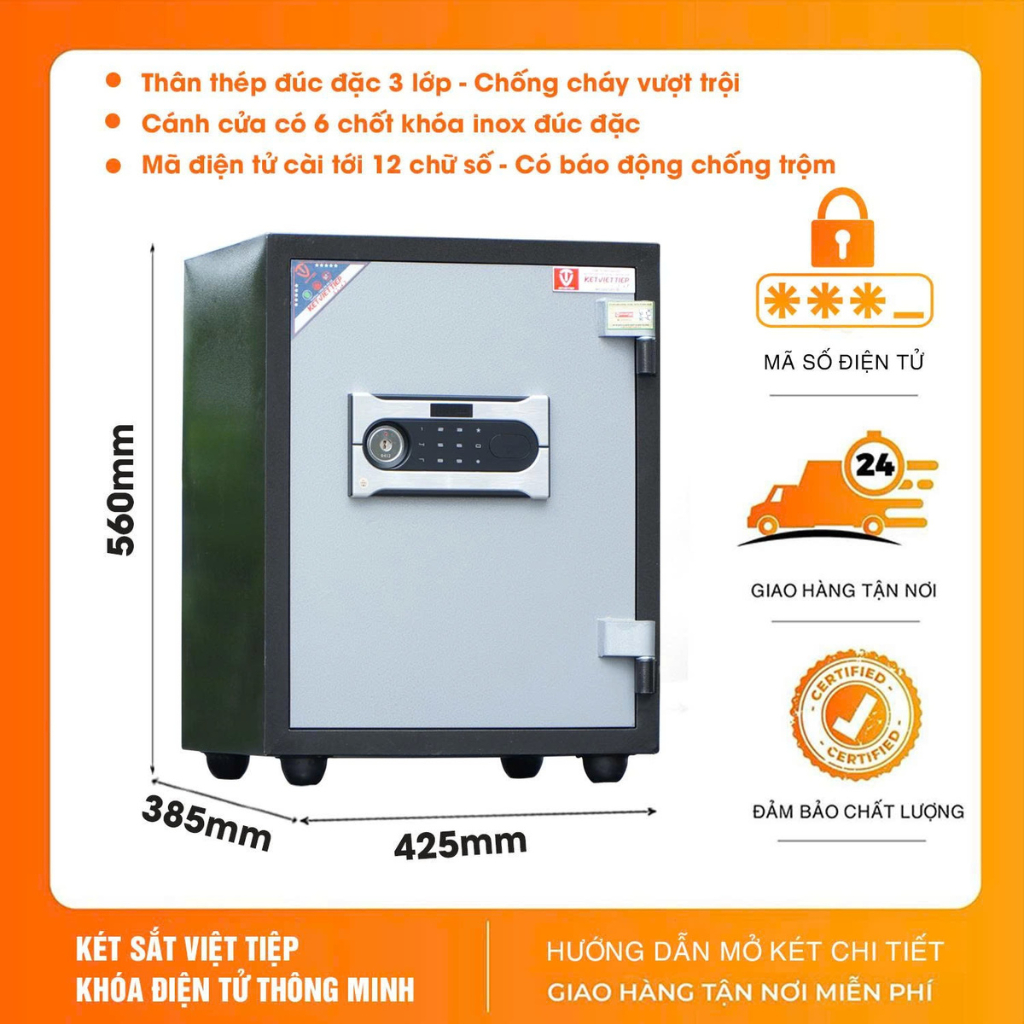 [KÉT TIỀN] Két sắt Việt Tiệp KCC65-DT điện tử