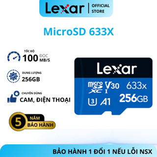 Thẻ nhớ chuyên dụng cho Camera MicroSD Lexar 633x 256GB 100MB/s - kèm Adapter chuyển SD