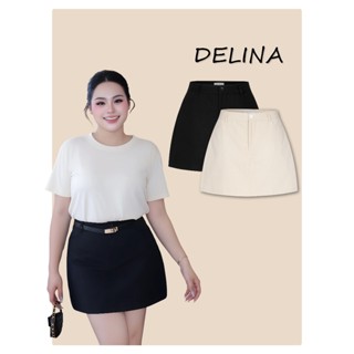 DELINA - Chân váy kaki 2 lớp big size nữ, form chữ A trên gối, trẻ trung, năng động, big size nữ 50kg-90kg