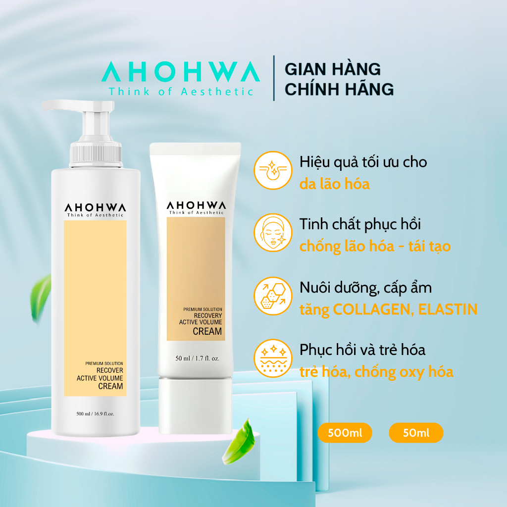 Kem Dưỡng Da Chống Lão Hoá AHOHWA Recovery Active Volume Cream - Chống Lão Hoá, Cấp Ẩm,Giảm Nếp Nhăn