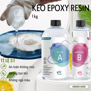  Keo epoxy resin. Keo epoxy resin trong suốt tỉ lệ 3:1 làm đồ handmade đổ khối làm đồ thủ công. 