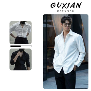 Áo Sơ Mi Nam Tay Dài Hack Vai GUXIAN, Áo Sơ Mi Độn Vai Hack Dáng Siêu Đỉnh Chất Liệu Lụa Mango SMP17