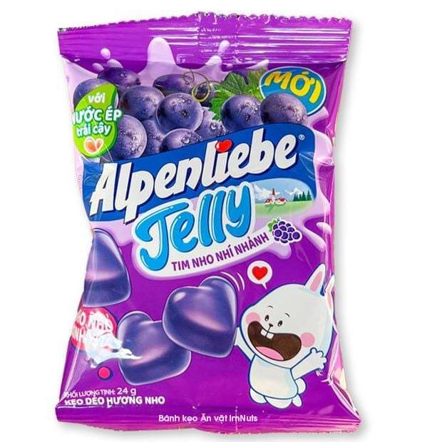 [Q.3] KẸO DẺO CHUPA CHUPS HƯƠNG VỊ NHO HÌNH TRÁI TIM KẸO DẺO ALPENLIEBE KẸO DẺO 90G