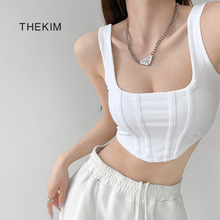  THEKIM Áo croptop 2 dây kiểu croset vạt bầu  áo 2 dây bản to cổ vuông A145 