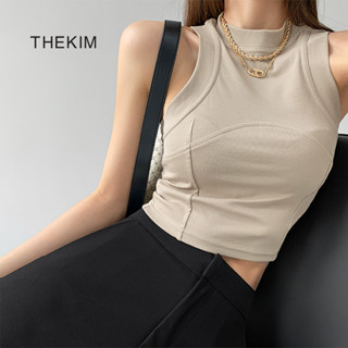 THEKIM Áo ba lỗ trơn croptop , áo 3 lỗ sát nách viền bo nách cổ ôm body A123