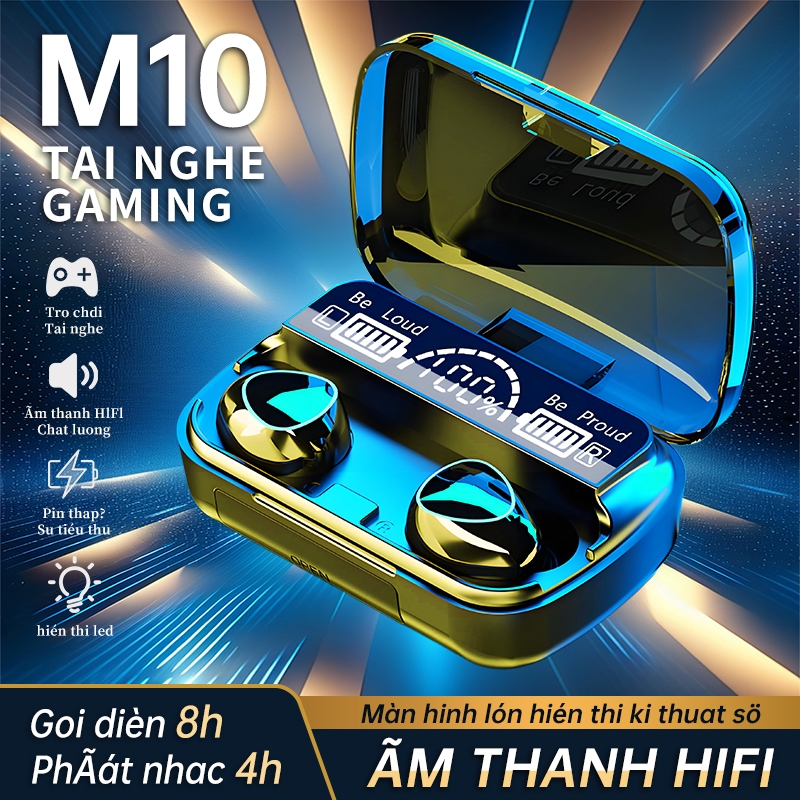 Tai nghe Bluetooth M10, chất lượng âm thanh trung thực, Bluetooth 5.3