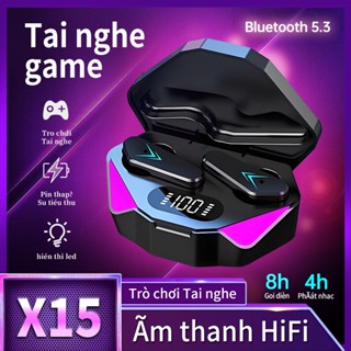 Tai nghe không dây Bluetooth X15 Tws, Tai nghe chơi game Bluetooth 5.3 có micrô tích hợp