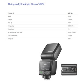 Pin VB26(V1-V860III), VB18(V860II), VB22 (Godox V480) Cho Đèn Flash Godox HL Studio