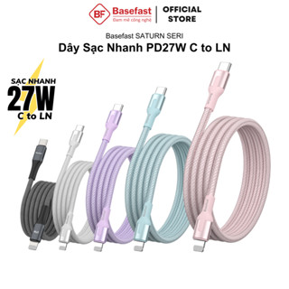 Dây sạc nhanh 20W Basefast cáp bọc dù siêu bền chống đứt gãy cho Phone xr xs 11 12 13 14 pro max