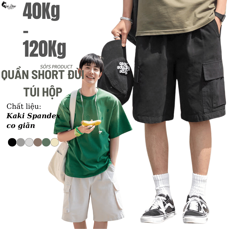40-105kg Quần SHORT KAKI Nam Nữ TÚI HỘP Thời Trang BIGSIZE UNISEX - MÃ 19