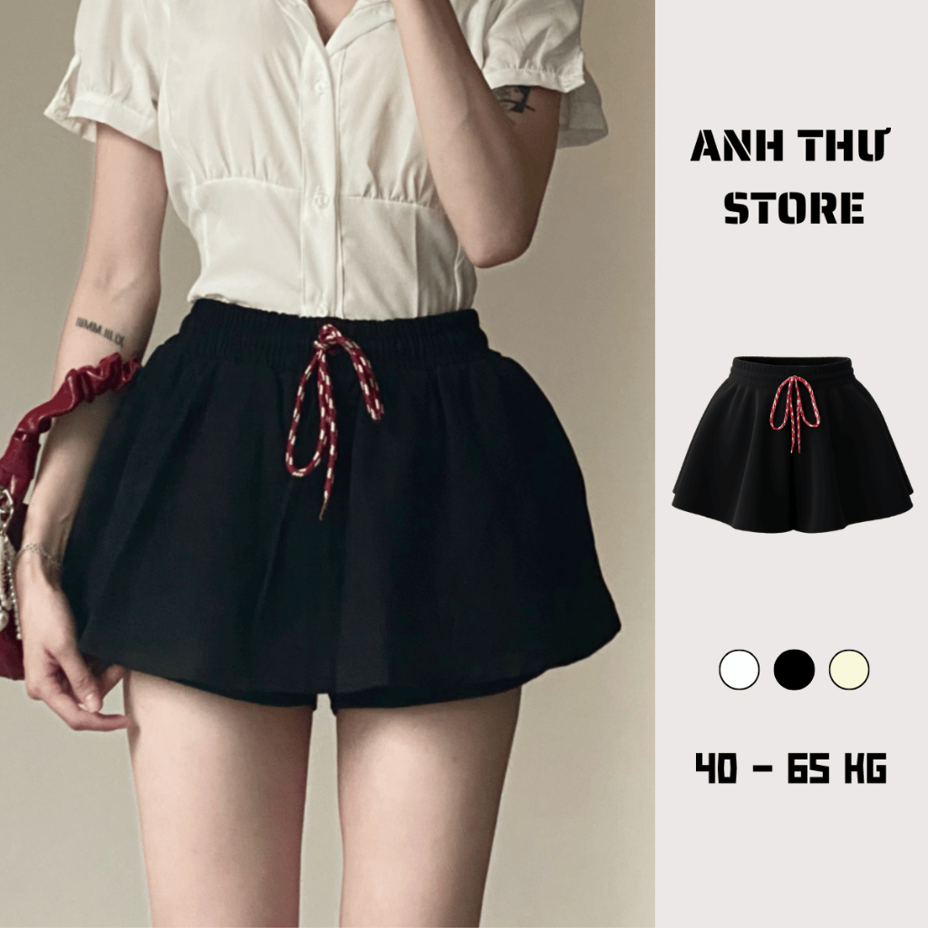 Quần Váy Xòe Bồng Chất Kaki Cao Cấp Cạp Chun Có Dây Buộc Đính Kèm Bigsize , Chân Váy Ngắn Dáng Rộng Có Quần Bảo Hộ 462 | BigBuy360 - bigbuy360.vn