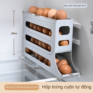 HỘP BẢO QUẢN TRỨNG 4 TẦNG TỰ ĐỘNG TRƯỢT XUỐNG | KHAY ĐỰNG TRỨNG TỦ LẠNH NHÀ BẾP TIỆN LỢI