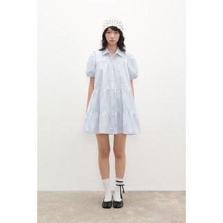 Đầm ngắn trên gối hoạ tiết sọc LIBÉ WORKSHOP 477287