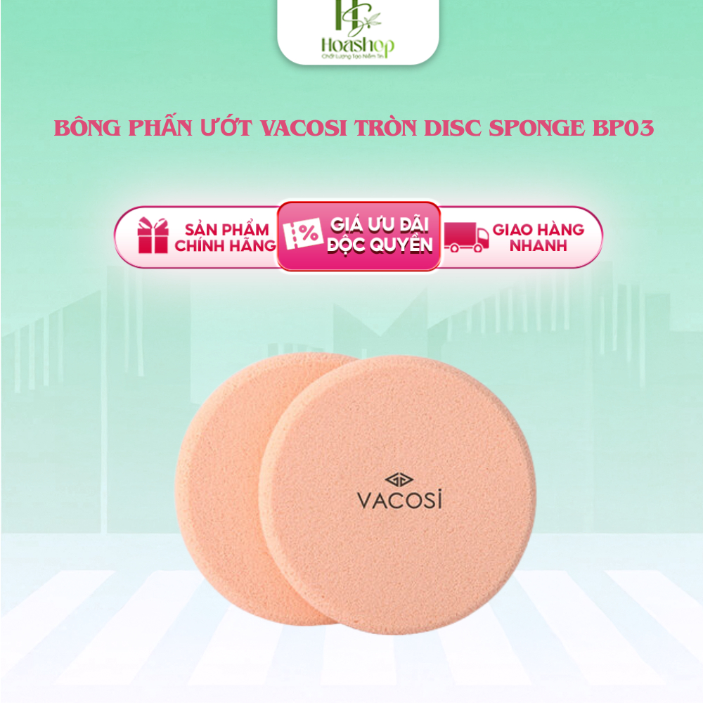 Bông Phấn Ướt Vacosi Tròn Disc Sponge Bp03