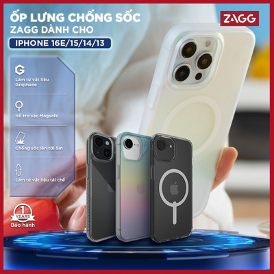 [iPhone 17e/16e/15/14/13] Combo Ốp lưng + Kính cường lực ZAGG bảo vệ chống sốc lên 4M