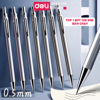  Bút Chì Kim Deli 0.5mm – Vỏ Kim Loại Chống Gỉ Kèm Tẩy Bảo Vệ Ngòi Chì – Bút Chì Kim Học Sinh Văn Phòng 