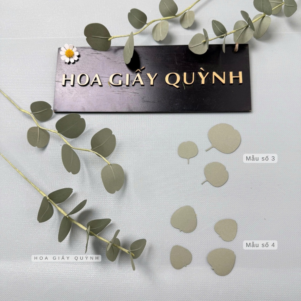 Sét lá giấy cắt sẵn làm lá bạc, lá táo - lá giấy mỹ thuật handmade (chưa có kẽm và cành)
