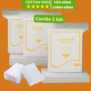 (Combo2 gói) Bông tẩy trang 222 miếng Cotton pads  siêu dày, mềm mịn