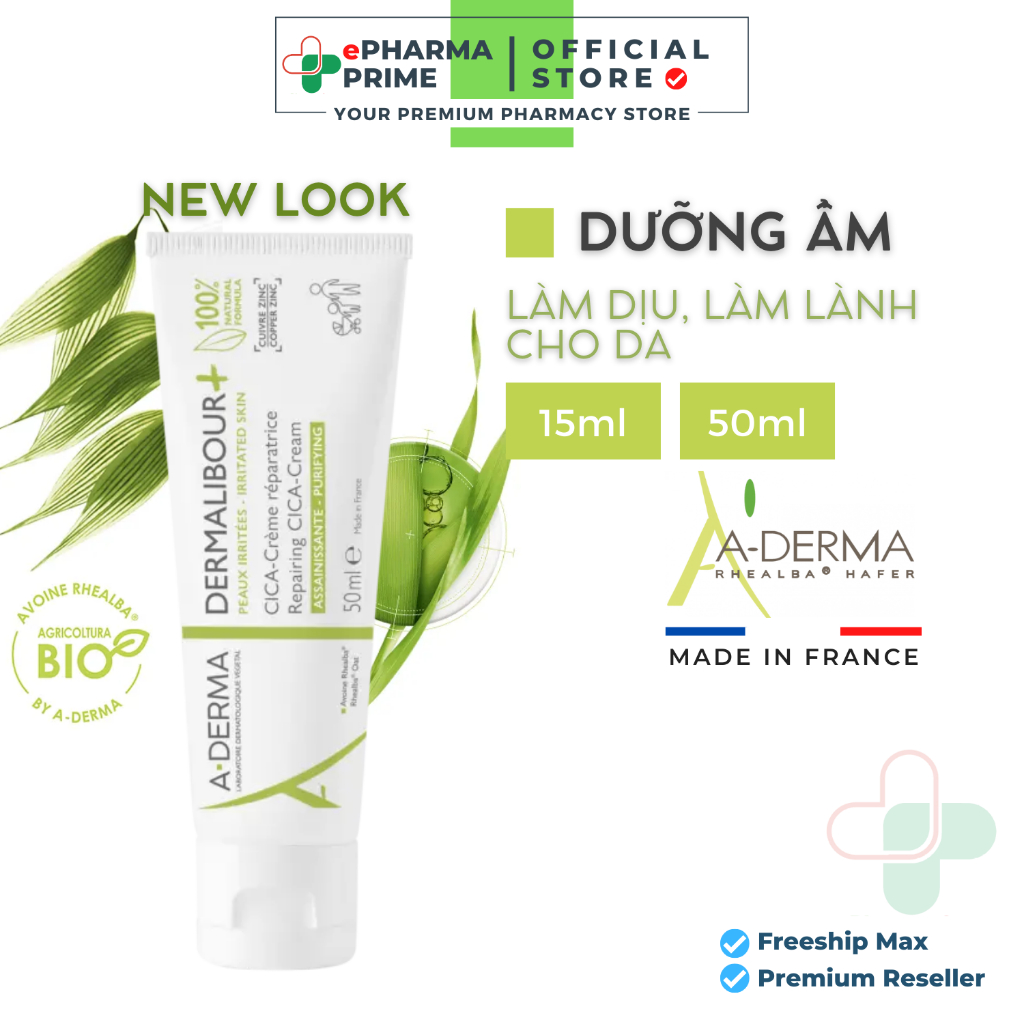 Kem Dưỡng Aderma Dermalibour+ Repairing Cream Phục Hồi, Làm Dịu 50ml