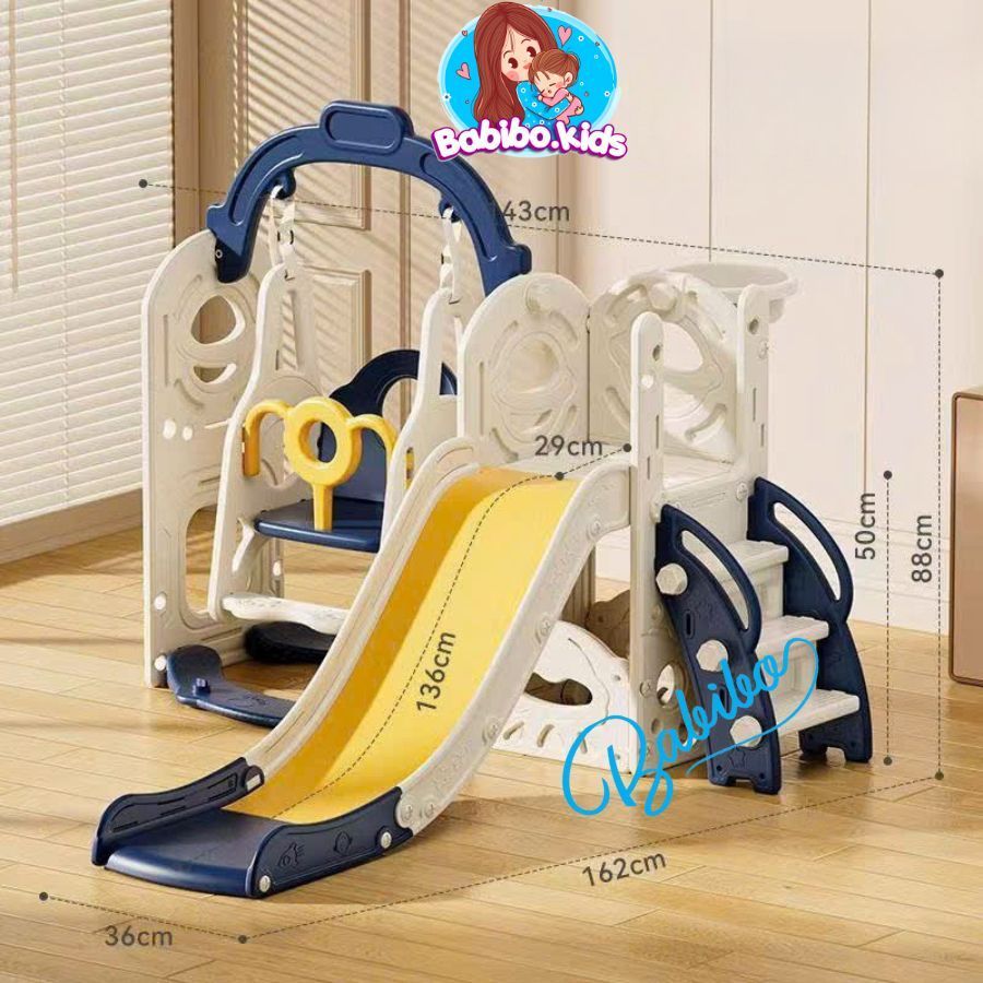 Cầu tuột xích đu cho bé, cầu trượt trong nhà Babibo kids