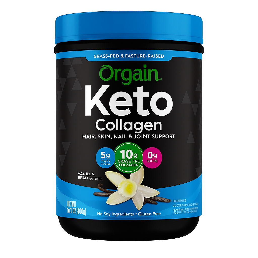 Orgain Keto Collagen Protein Powder with MCT Oil, Vanilla 400g
