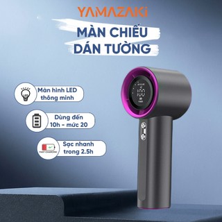  Quạt Cầm Tay Mini Yamazaki 100 Tốc Độ Gió Siêu Mạnh Pin Trâu Liên Tục 10 Tiếng Sử Dụng Màn Hình LED Cầm Tay 