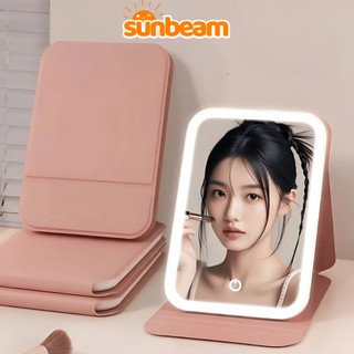  Gương Makeup Gấp Gọn 3 Chế Độ Đèn LED Cảm Ứng SUNBEAM Gương Trang Điểm Để Bàn Kèm Dây Sạc 