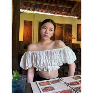 Áo trễ vai nhún Syndra ôm body nữ đẹp sang áo kiểu nữ áo bẹt vai tiểu thư  phong cách sang trọng lịch sự mùa thu TOP WOM