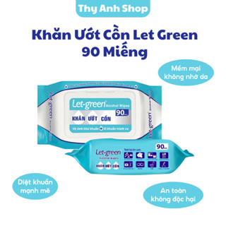 Khăn Ướt Cồn Let-Green Làm Sạch Đa Năng, Kháng Khuẩn, Khử Mùi Loại 90 Miếng/Bao