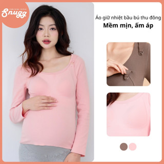  Áo giữ nhiệt bầu và cho con bú thu đông dài tay mềm mịn 2 mặt ấm áp Snugg - SNU2249 