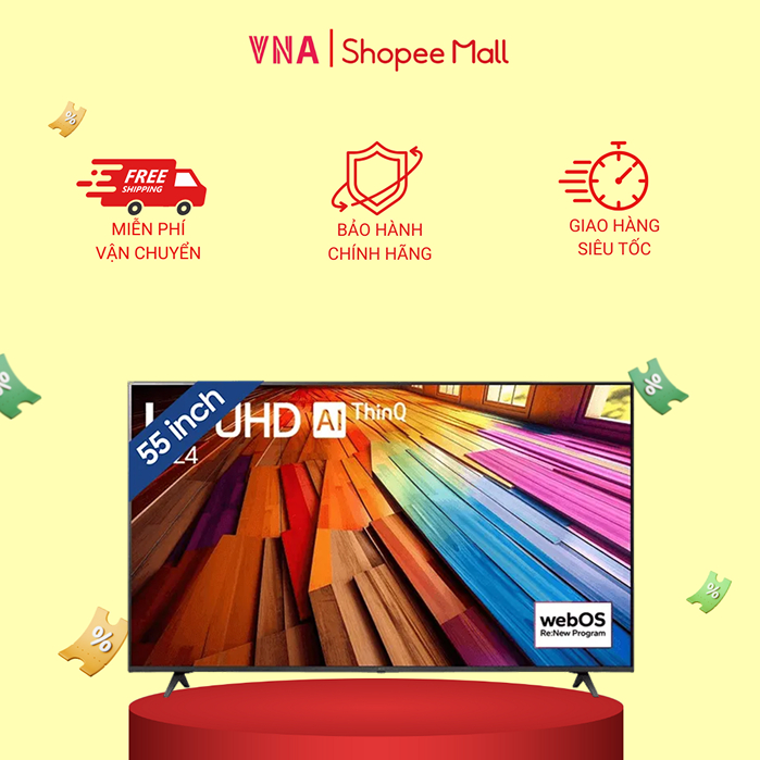 Smart Tivi LG 4K 55 inch 55UT8050PSB - Bảo hành chính hãng 24 tháng - Miễn phí giao hàng và lắp đặt 